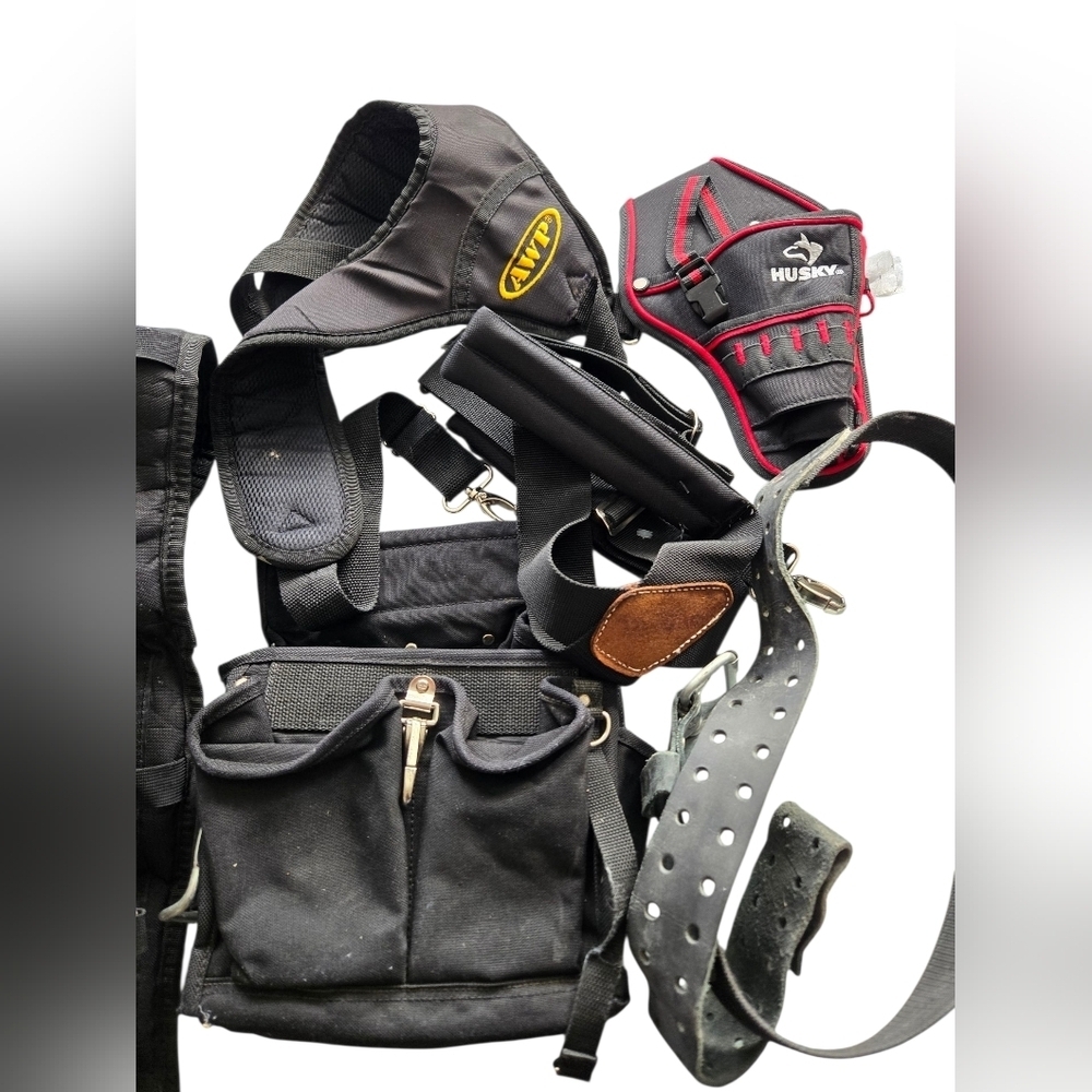 AWP Black Tool Bag for Men W/attachments - Picture 1 of 6